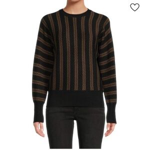 Yal Sweater Sak’s 5th Avenue Black And Gold Geometric